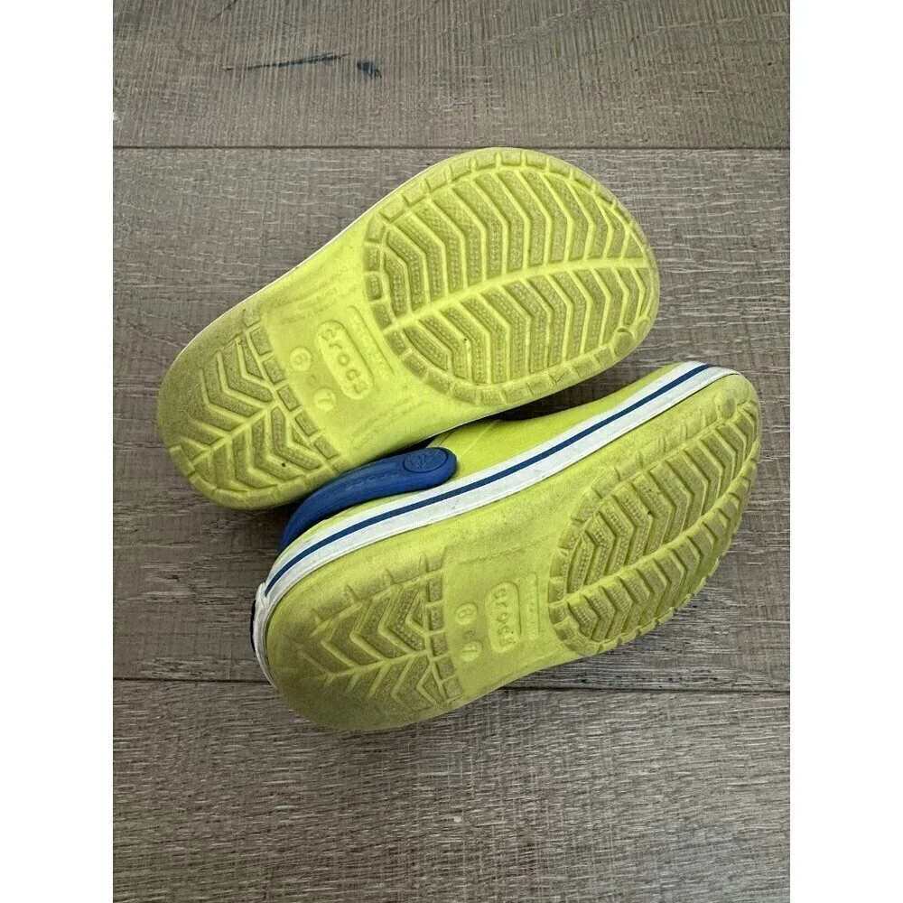 Crocs, Bright Green And Blue Sandals